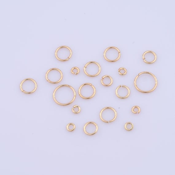 100 pcs 14K Gold Filled Open Jump Rings,Gold Jump Rings for DIY Jewelry Making Findings Supply