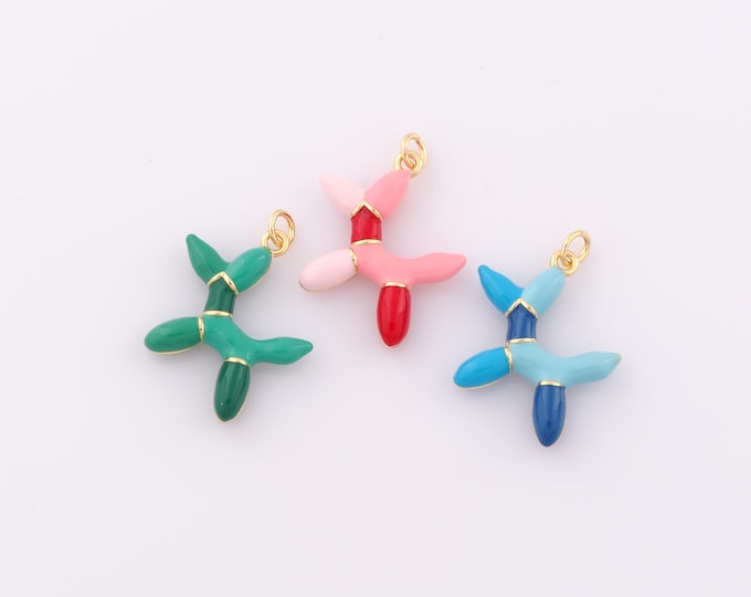 1 pcs Gold Enamel Dog Pendant,18K Gold Filled Animal Charm,Dog Charm DIY Bracelet Necklace Jewelry Making Findings Supply