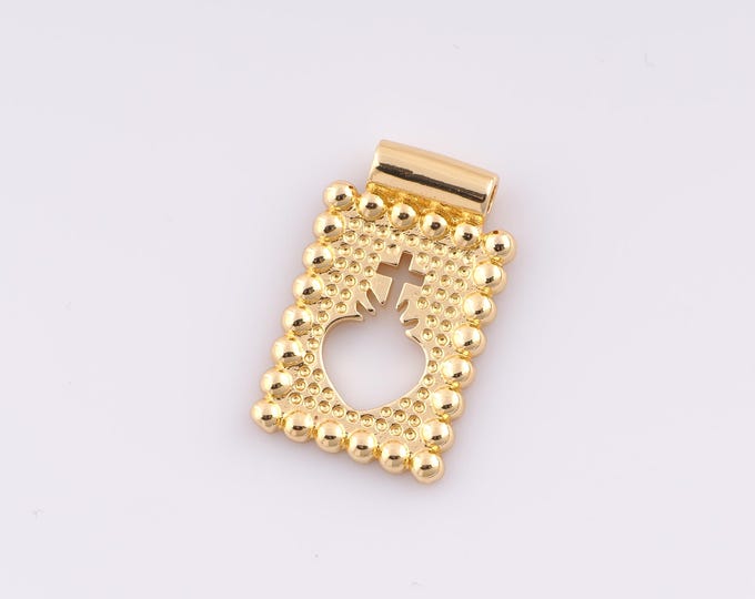 1 pcs Gold Bohemian Pendant,18K Gold Filled Minimalist Charm,Holy Heart Charms,DIY Bracelet Necklace Jewelry Making Findings Supply
