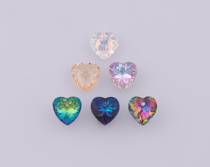 1 pcs Heart Crystal Pendant,Crystal AB Charms,Austrian Crystal,Made in Austria DIY Bracelet Necklace Jewelry Making Findings Supply