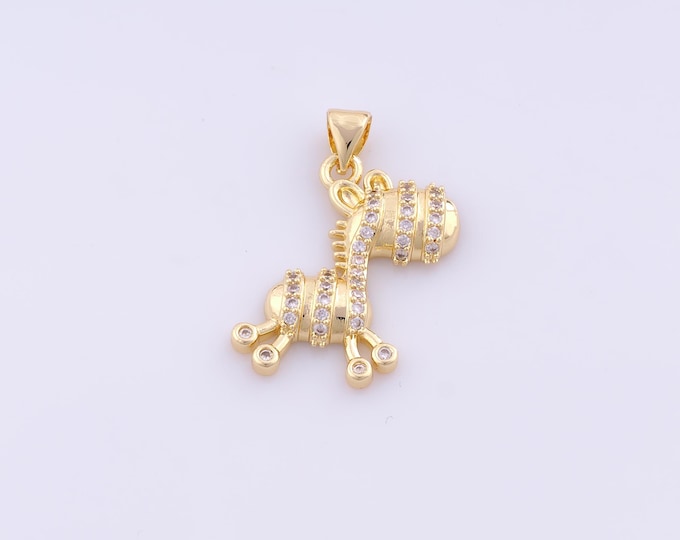 1 pcs Gold CZ Horse Pendant,18K Gold Filled Animal Charm,Horse Charms DIY Bracelet Necklace Jewelry Making Findings Supply