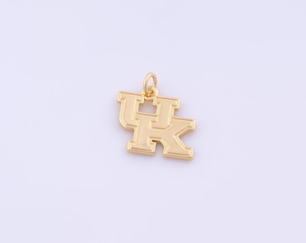 1 pcs Gold Kentucky Team Logo Pendant,18K Gold Filled Team Logo Charm,Kentucky Charms DIY Bracelet Necklace Jewelry Making Findings Supply