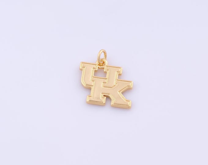 1 pcs Gold Kentucky Team Logo Pendant,18K Gold Filled Team Logo Charm,Kentucky Charms DIY Bracelet Necklace Jewelry Making Findings Supply