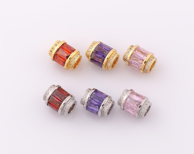1 pcs 18K Gold Filled Round Spacer Beads,Wide Beads,Tube Beads for DIY Jewelry Making Findings Supply