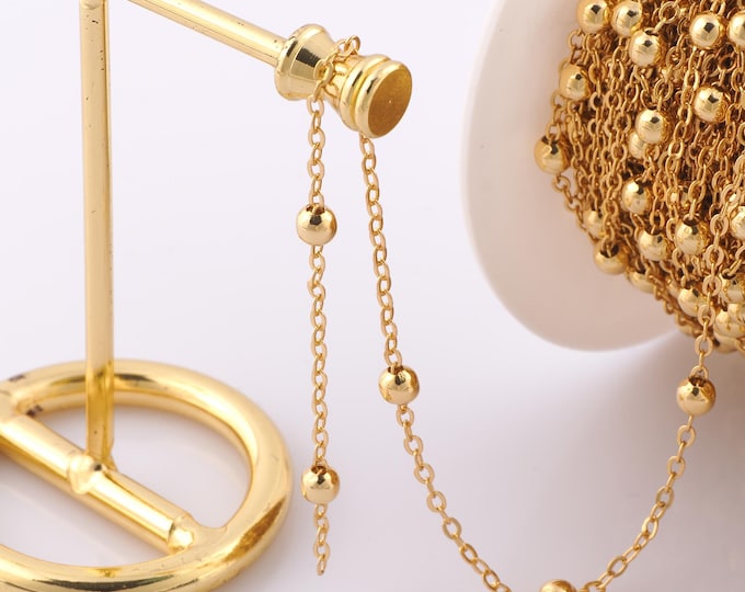 1 Meter Gold Cable Chain, 18K Gold Filled Semi Finished Chain, Specialty Chains, DIY Jewelry Making Supplies