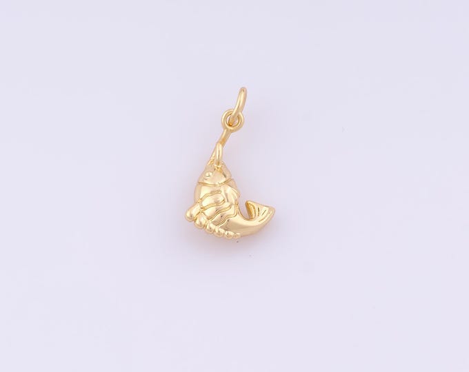1 pcs Gold Fish Pendant,18K Gold Filled Marine Life Charm,Fish Charms DIY Bracelet Necklace Jewelry Making Findings Supply