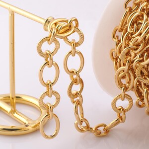 1 Meter Gold Kabelkette, 18K Gold Filled halb fertige Kette, Spezialketten, DIY Schmuckherstellung Zubehör