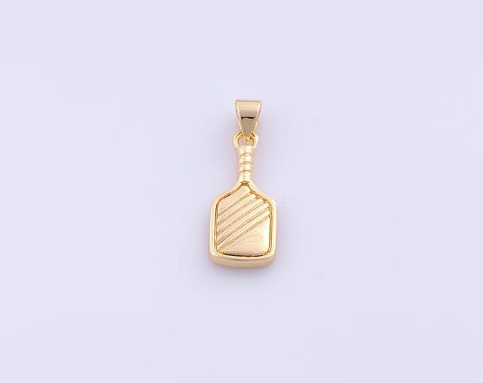 1 pcs Gold Racket Pendant,18K Gold Filled Sports Charm,Racket Charms DIY Bracelet Necklace Jewelry Making Findings Supply