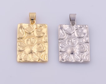 1 pcs Gold Flower Pendant,18K Gold Filled Flower Charm,Flower Charms DIY Bracelet Necklace Jewelry Making Findings Supply