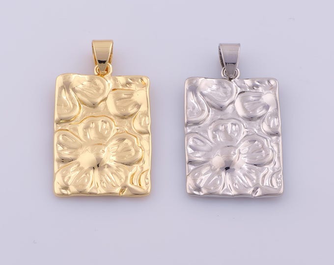 1 pcs Gold Flower Pendant,18K Gold Filled Flower Charm,Flower Charms DIY Bracelet Necklace Jewelry Making Findings Supply