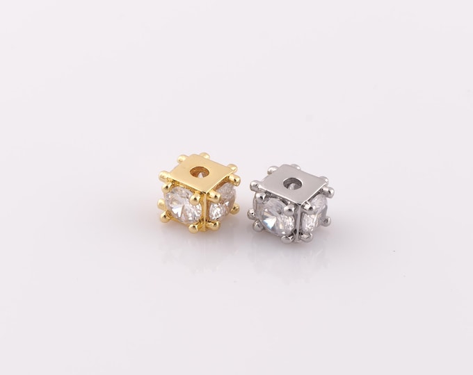 1 pcs 18K Gold Filled Square Spacer Beads,Square Beads,Square Beads for DIY Jewelry Making Findings Supply