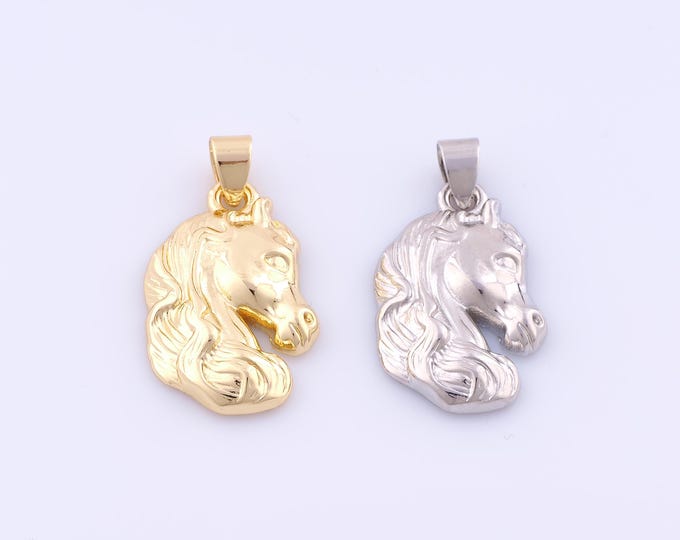 1 pcs Gold Horse Pendant,18K Gold Filled Animal Charm,Horse Charms DIY Bracelet Necklace Jewelry Making Findings Supply