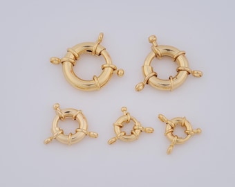 1 pcs 18K Gold Filled Round Spring Clasp,Sailor Clasp,Spring Clasp for DIY Bracelet Necklace Jewelry Making Findings Supply