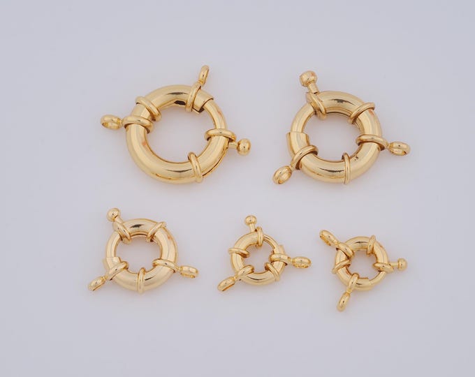 1 pcs 18K Gold Filled Round Spring Clasp,Sailor Clasp,Spring Clasp for DIY Bracelet Necklace Jewelry Making Findings Supply