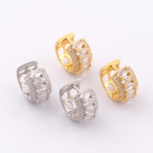 1 pair Gold CZ Hoop Earrings,18K Gold Filled Huggie Hoop Earrings,Hoop Earrings,Hypoallergenic Huggie Hoop,Gift for Her