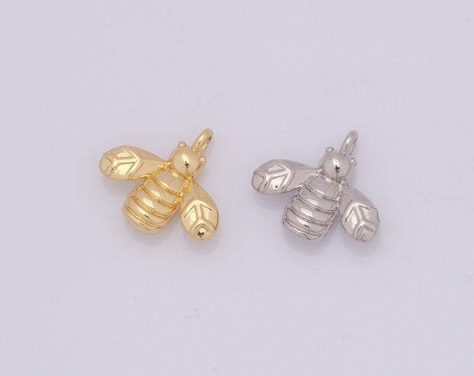 1 pcs Gold Bee Pendant,18K Gold Filled Insect Charm,Bee Charms DIY Bracelet Necklace Jewelry Making Findings Supply