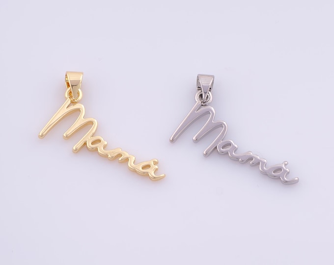 1 pcs Gold MAMA Pendant,18K Gold Filled Letter Charm,MAMA Charms DIY Bracelet Necklace Jewelry Making Findings Supply