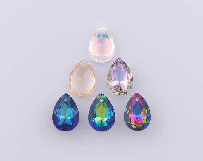 1 pcs Pear Crystal Pendant,Crystal AB Charms,Austrian Crystal,Made in Austria DIY Bracelet Necklace Jewelry Making Findings Supply