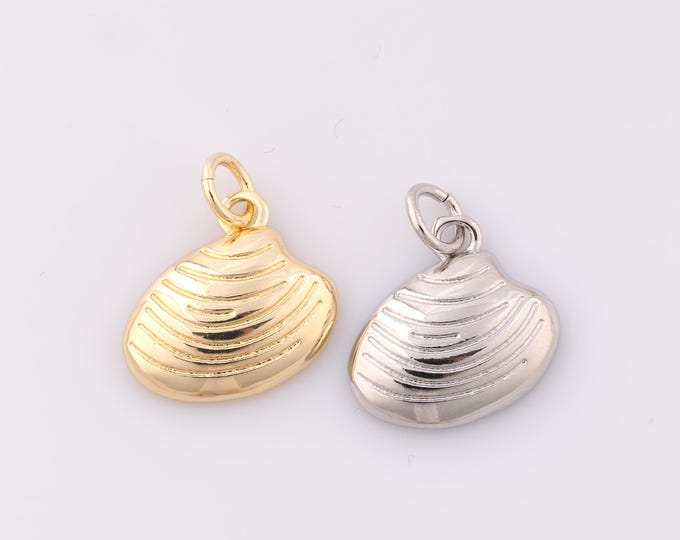 1 pcs Gold Shell Pendant,18K Gold Filled Minimalist Charm,Shell Charm DIY Bracelet Necklace Jewelry Making Findings Supply