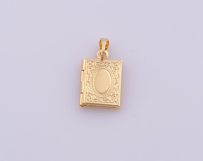 1 pcs Gold Photo Frame Pendant,18K Gold Filled Square Charm,Photo Frame Charms DIY Bracelet Necklace Jewelry Making Findings Supply