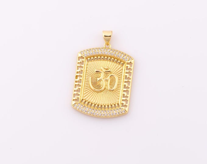 1 pcs Gold Ohm Pendant,18K Gold Filled Yoga Charm,Symbol Charm DIY Bracelet Necklace Jewelry Making Findings Supply