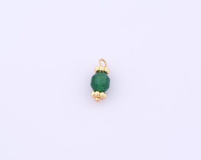 1 pcs Gold Energy Stone Pendant,18K Gold Filled Natural Stone Charm,Stone Charms DIY Bracelet Necklace Jewelry Making Findings Supply