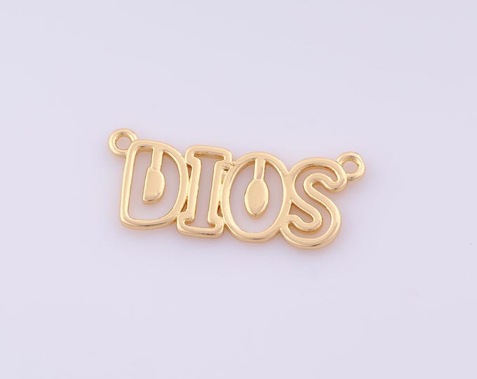 1 pcs Gold DIOS Pendant,18K Gold Filled Letter Charm,DIOS Charms DIY Bracelet Necklace Jewelry Making Findings Supply