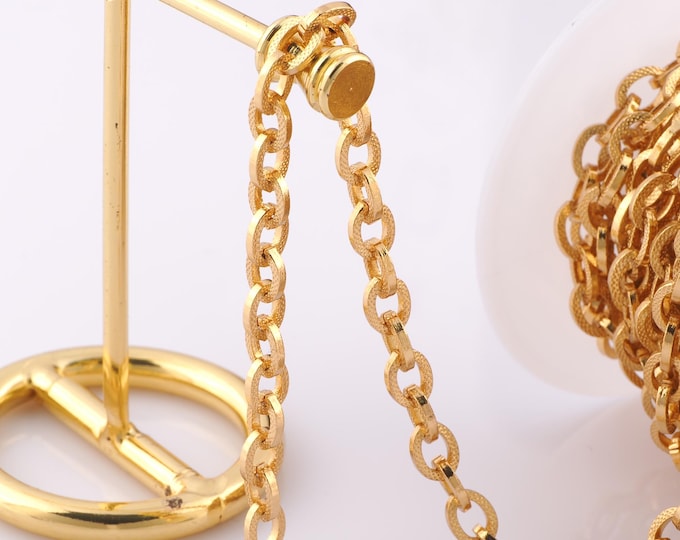 1 Meter Gold Rolo Chain, 18K Gold Filled Semi Finished Chain, Specialty Chains, DIY Jewelry Making Supplies