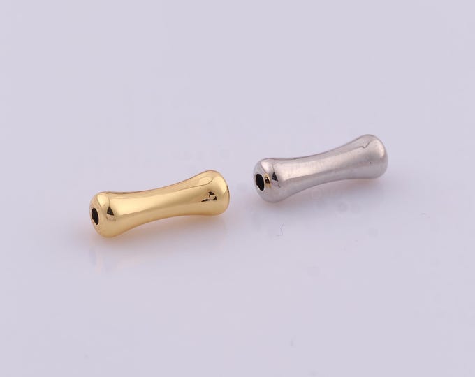 1 pcs 18K Gold Filled Bone Spacer Beads,Tube Beads,Bone Beads for DIY Jewelry Making Findings Supply