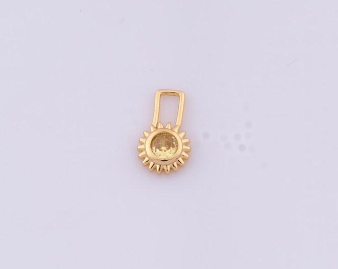 1 pcs Gold CZ Sun Pendant,18K Gold Filled Celestial Charm,Sunburst Charms DIY Bracelet Necklace Jewelry Making Findings Supply