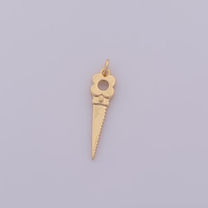 1 pcs Gold Saw Pendant,18K Gold Filled Saw Charm,Saw Charms DIY Bracelet Necklace Jewelry Making Findings Supply