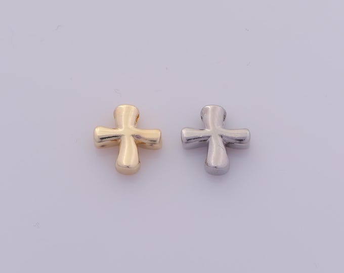 18K Gold Filled Cross Spacer Beads,Religious Beads,Christian Beads for DIY Jewelry Making Findings Supply