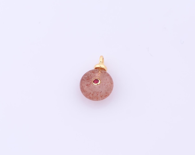 1 pcs Gold Energy Stone Pendant,18K Gold Filled Natural Stone Charm,Stone Charms DIY Bracelet Necklace Jewelry Making Findings Supply