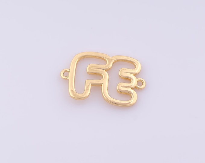 1 pcs Gold FE Connector,18K Gold Filled Letter Connector,FE Connector DIY Bracelet Necklace Jewelry Making Findings Supply