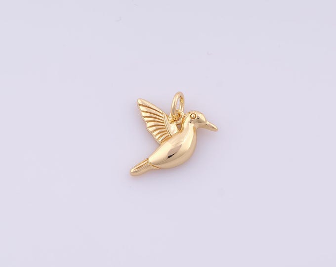 1 pcs Gold Peace Dove Pendant,18K Gold Filled Animal Charm,Peace Dove Charms DIY Bracelet Necklace Jewelry Making Findings Supply