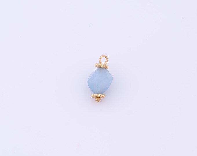 1 pcs Gold Energy Stone Pendant,18K Gold Filled Natural Stone Charm,Stone Charms DIY Bracelet Necklace Jewelry Making Findings Supply