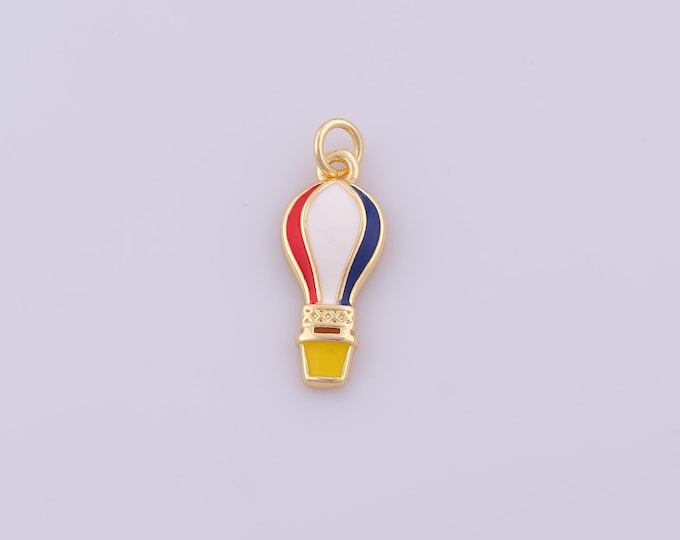 1 pcs Gold Enamel Hot Air Balloon Pendant,18K Gold Filled Balloon Charm,Hot Air Balloon Charms DIY Necklace Jewelry Making Findings Supply