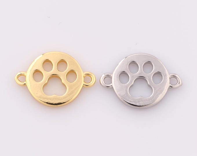 1 pcs Gold Animal Foot Connector,18K Gold Filled Minimalist Connector,Foot Connector DIY Bracelet Necklace Jewelry Making Findings Supply