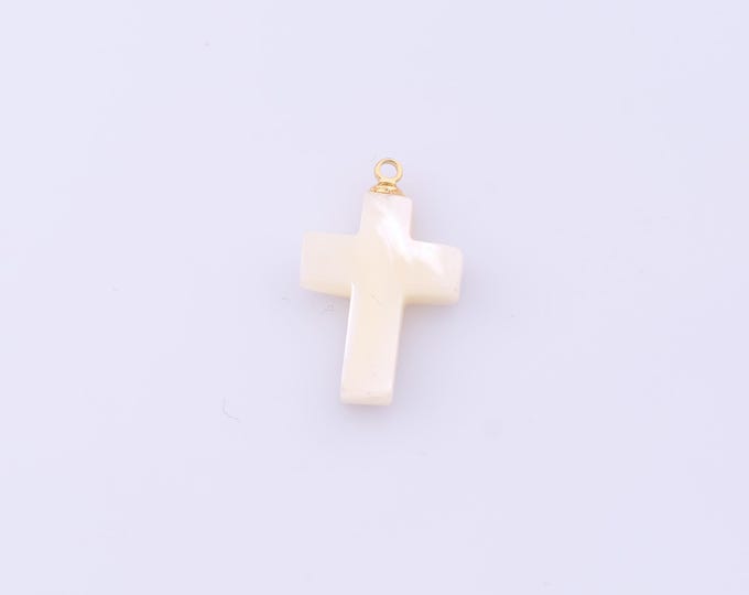1 pcs Gold Fritillaria Pendant,18K Gold Filled Cross Charm,Fritillaria Charms DIY Bracelet Necklace Jewelry Making Findings Supply