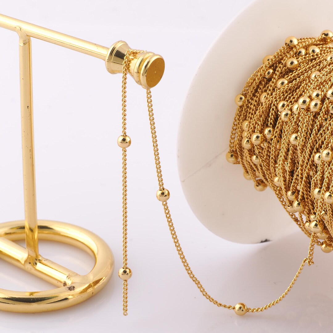 Gold Chain Module 1 Meter Gold Satellite Chain, 18K Gold Filled Semi Finished Chain ...