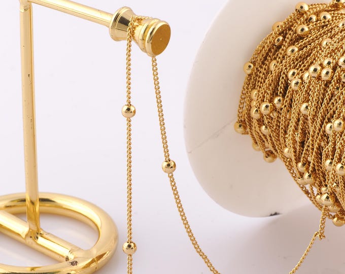 1 Meter Gold Satellite Chain, 18K Gold Filled Semi Finished Chain, Specialty Chains, DIY Jewelry Making Supplies