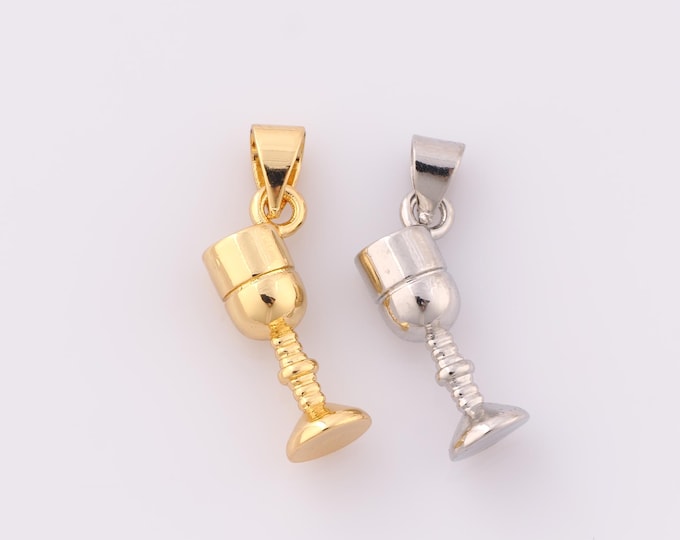 1 pcs Gold Goblet Pendant,18K Gold Filled Goblet Charm,Goblet Charm DIY Bracelet Necklace Jewelry Making Findings Supply
