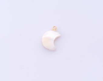 1 pcs Gold Fritillaria Pendant,18K Gold Filled Moon Charm,Fritillaria Charms DIY Bracelet Necklace Jewelry Making Findings Supply