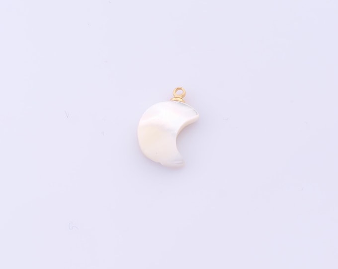 1 pcs Gold Fritillaria Pendant,18K Gold Filled Moon Charm,Fritillaria Charms DIY Bracelet Necklace Jewelry Making Findings Supply