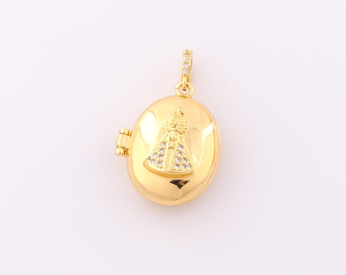 1 pcs Gold CZ Pope Pendant,18K Gold Filled Photo Frame Charm,Christian Charm DIY Bracelet Necklace Jewelry Making Findings Supply