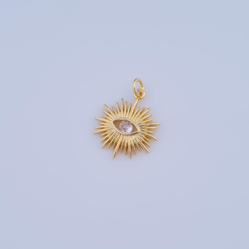 1 Pcs Gold CZ Evil Eye Pendant,18k Gold Filled Eye Charm,devil Eye