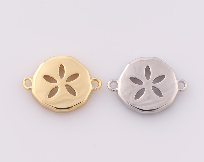 1 pcs Gold Flower Connector,18K Gold Filled Minimalist Connector,Round Connector DIY Bracelet Necklace Jewelry Making Findings Supply