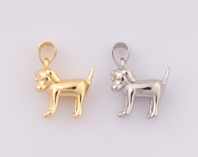 1 pcs Gold Animal Pendant,18K Gold Filled Animal Charm,Dog Charms,DIY Bracelet Necklace Jewelry Making Findings Supply