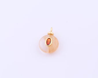 1 pcs Gold Energy Stone Pendant,18K Gold Filled Natural Stone Charm,Stone Charms DIY Bracelet Necklace Jewelry Making Findings Supply