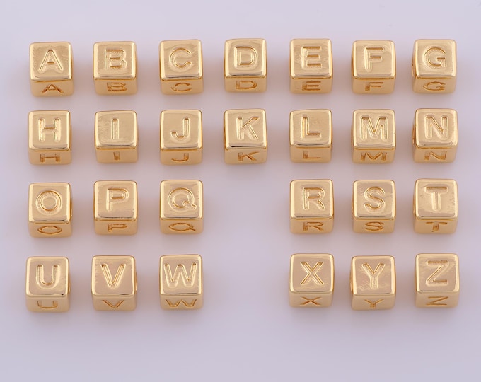 1 pcs 18K Gold Filled Initial Spacer Beads,Letter Beads,Initial Beads for DIY Jewelry Making Findings Supply
